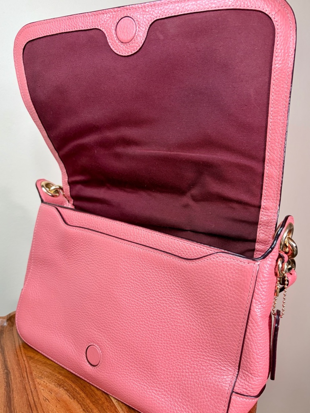 Coach Jess Messenger Pink Pebble Leather Crossbody 72703 - Picture 7 of 17
